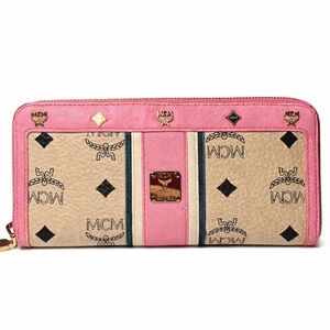 MCM Visetos Zip-Around Wallet with Dust Bag and Box